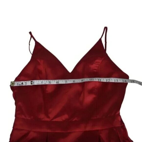 Maniju Red Satin Mini Dress Formal Prom Homecoming Graduation Size Small - Picture 7 of 10